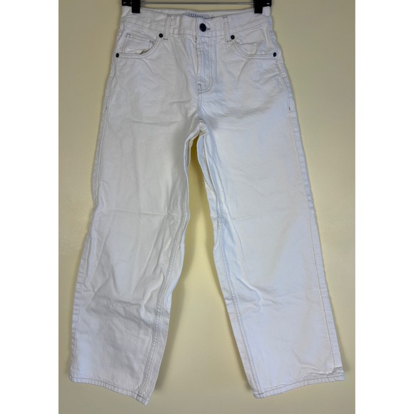 NWOT TOPSHOP Cinch Low Rise Relaxed Jean In White Women Size W26 L30 Casual - Picture 3 of 14